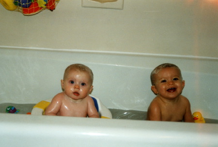 cousins in the bath